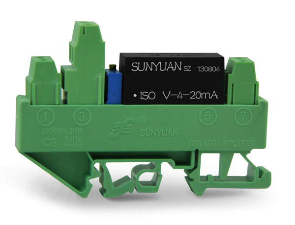 DIN Rail-Mounted 0-5V|0-10V to 4-20mA Loop Powered Converter with 3kv Isolation